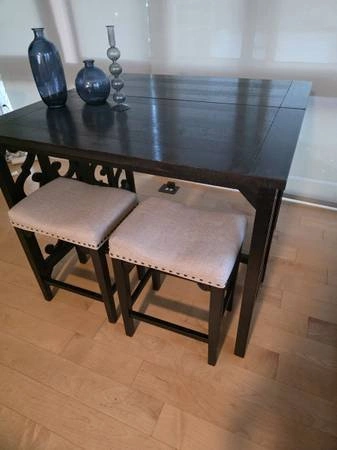High Dining Table with 2 Chairs - $299 - photo 3
