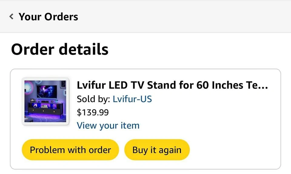 Lvifur 60” TV Stand with RGB LED Lights & Wireless Charging