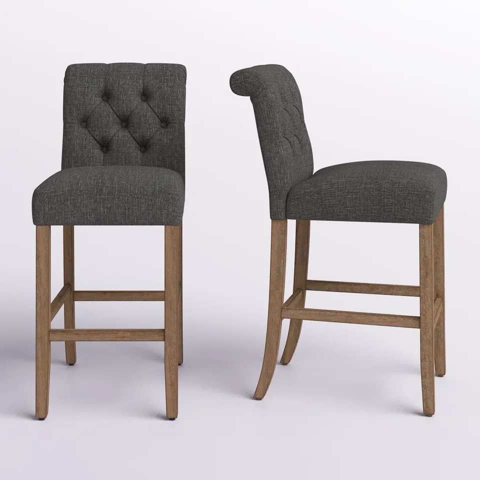 Set of 4 Lark Manor Bar Stools / Counter Stools – Dark Gray - photo 4