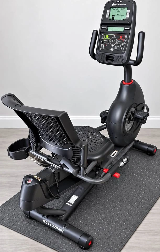 Schwinn 230 Recumbent Exercise Bike + Heavy-Duty Floor Mat
