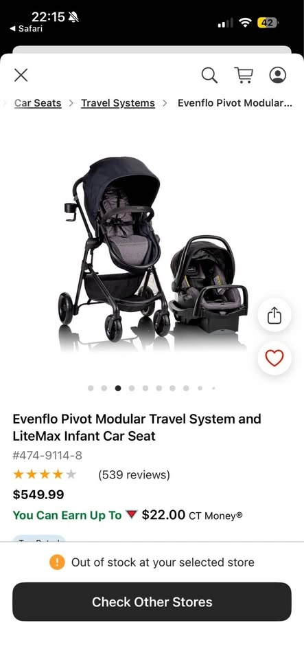 Evenflo Stroller and Car Seat with 2 bases - photo 3