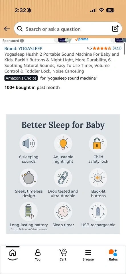 Yogasleep Hushh 2 Portable White Noise Machine – New - photo 4