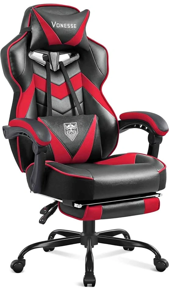 Vonesse Gaming Chair, Reclining Gaming Chairs with Footrest