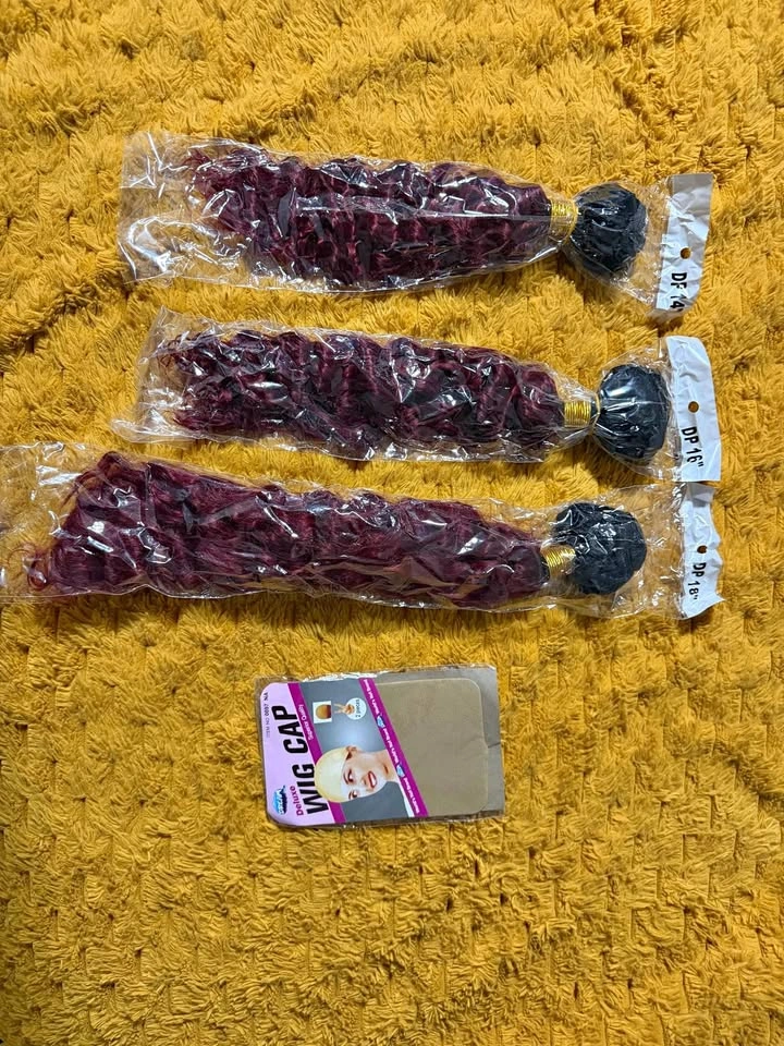 14 16 18 Inch Deep Wave Bundles - Burgundy