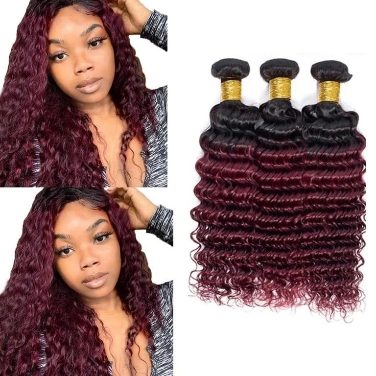 18 20 22 Inch Deep Wave Bundles - Burgundy - photo 4