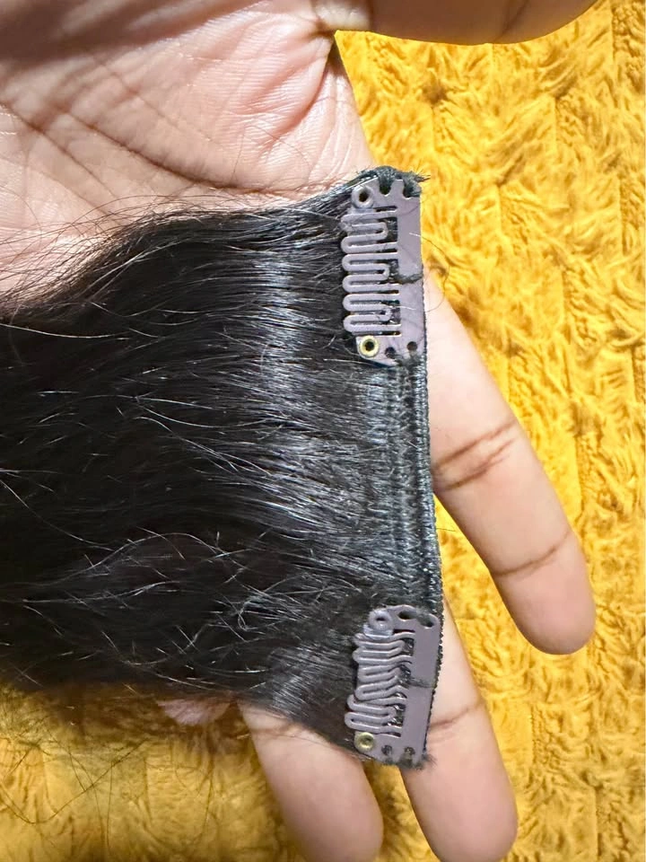 24 inch Clip-In 100% Human Hair Extensions - Dark Brown - photo 2