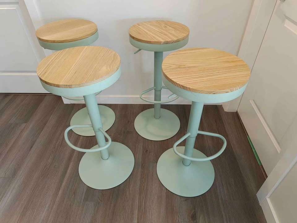 YOUNIKE Wooden Bar Stools Set of 4, Adjustable Counter Height - photo 4