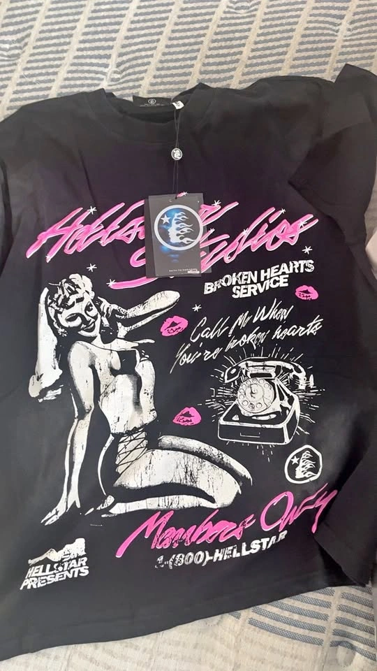 Brand new Hellstar broken hearts service shirt 100% cotton
