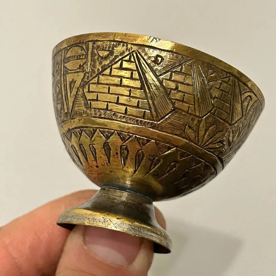 Vintage Egyptian Small Brass Goblet thumbnail
