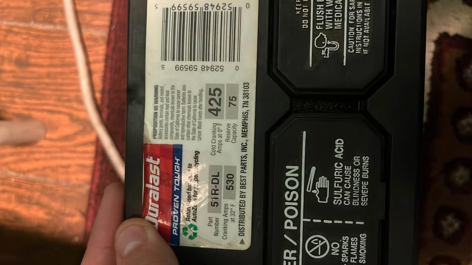 Duralast Car Battery Size 51R - Like New - photo 2
