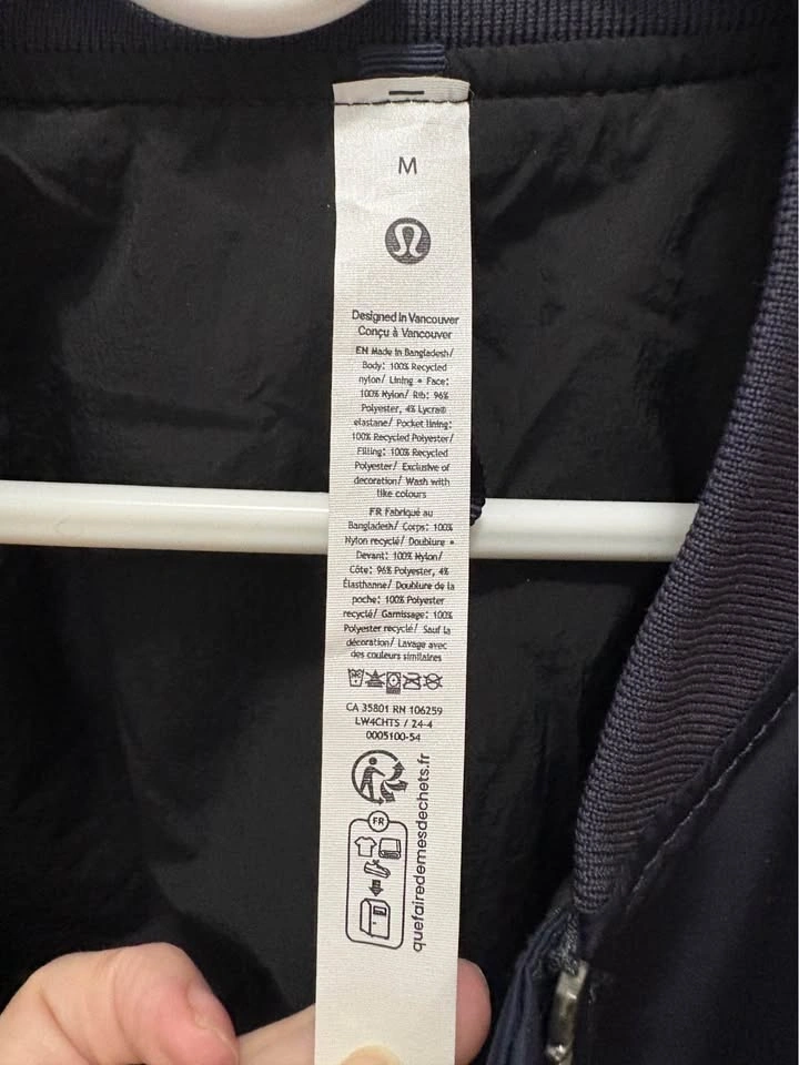 Lululemon Navy blue bomber Jacket size 8 - photo 2