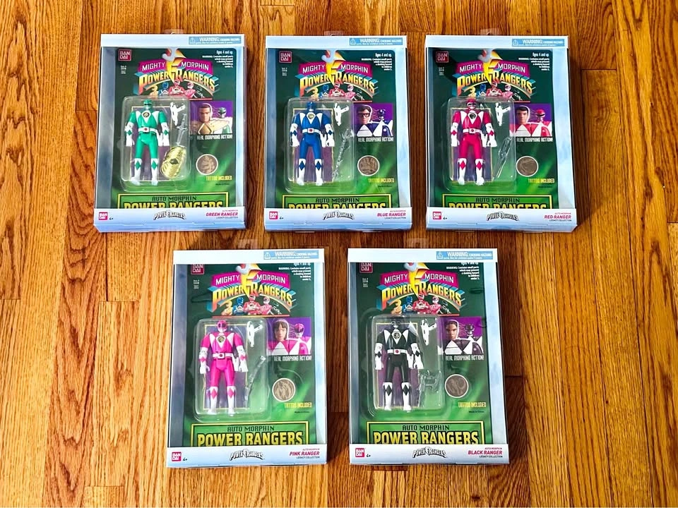 SEALED - 5 x Mighty Morphin Power Rangers Legacy Figures