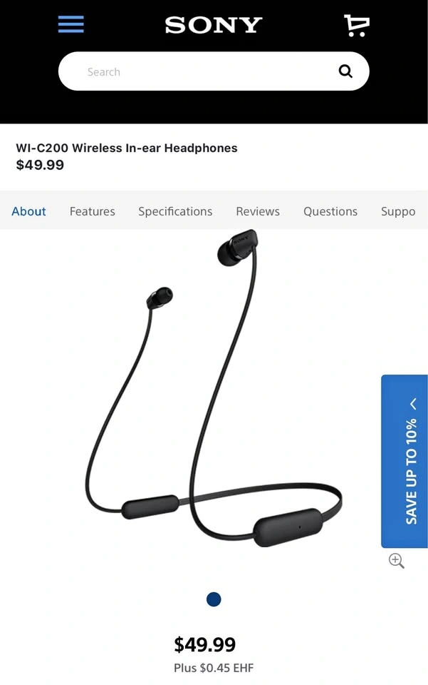 Sony WI-C200 Wireless In-ear Headphones