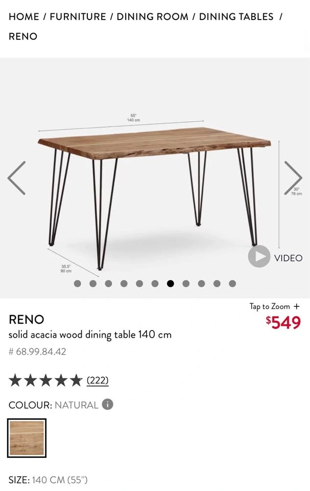 Structube’s Acacia wood dining table - photo 2