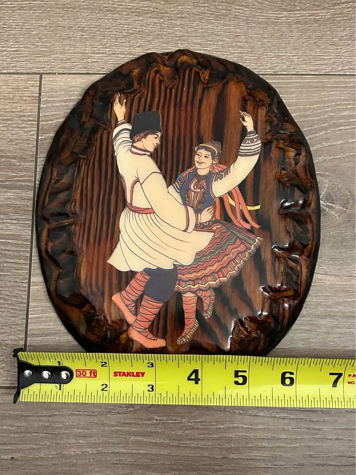 1976 Ukrainian Folk Art Wood Plaque - photo 5