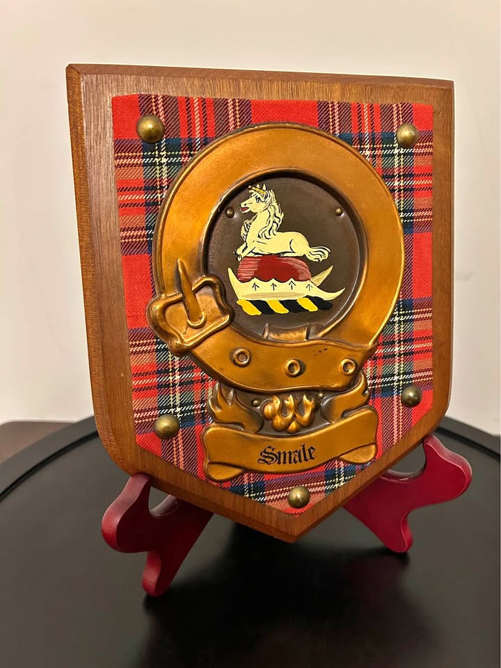 Vintage Scottish Clan Smale Crest Plaque