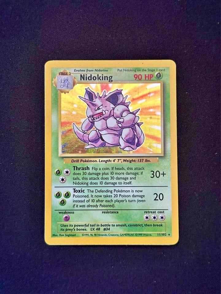 Nidoking - Pokémon - Base Set - Unlimited Holographic Card