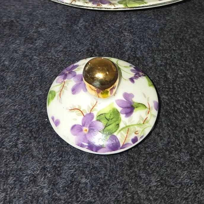 🌸 Vintage Violet Floral “Tea-for-One” Set - photo 5
