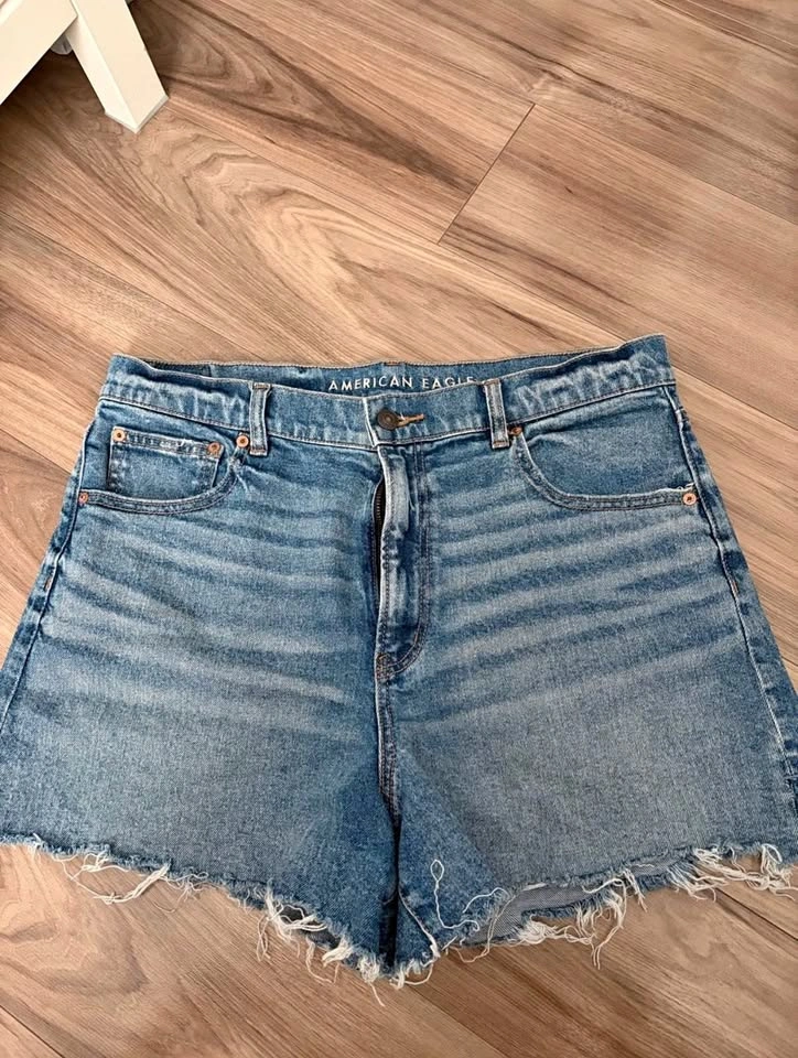 American Eagle Outfitters Light Blue High-Rise Jean Shorts