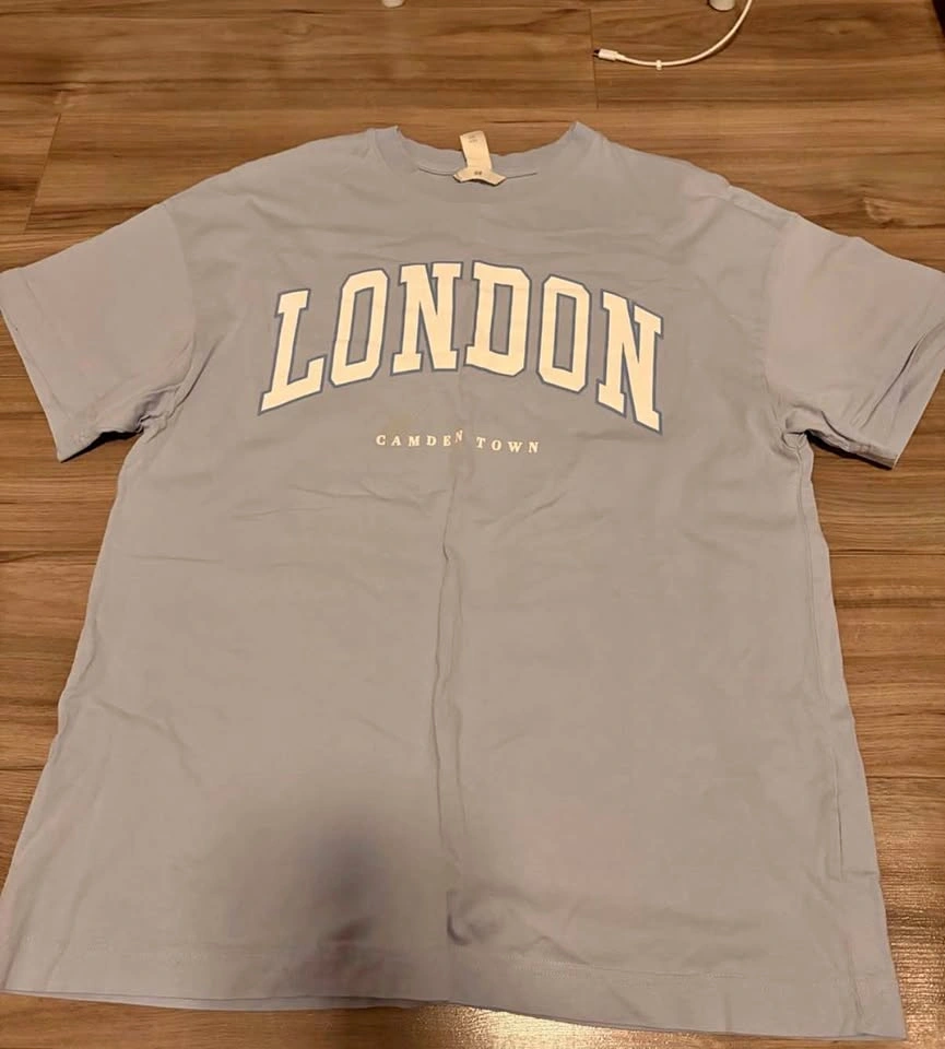 H&M Light Blue London Graphic Tee