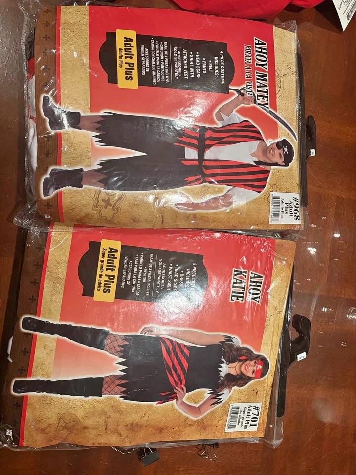 Amscan Ahoy Matey & Ahoy Katie Pirate Costumes Adult Plus