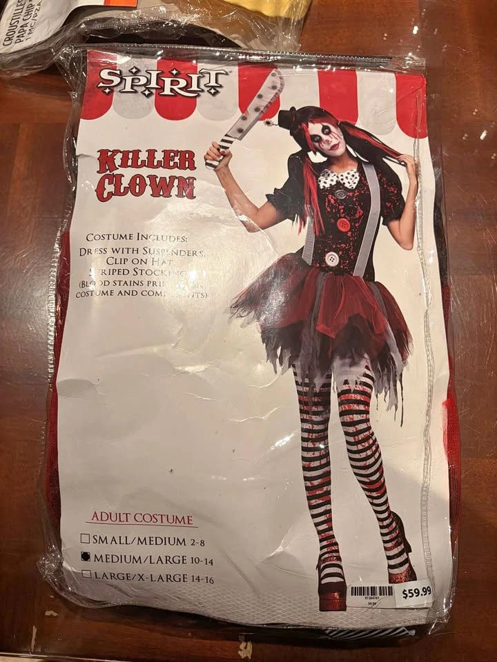 Spirit Halloween Killer Clown Adult Costume