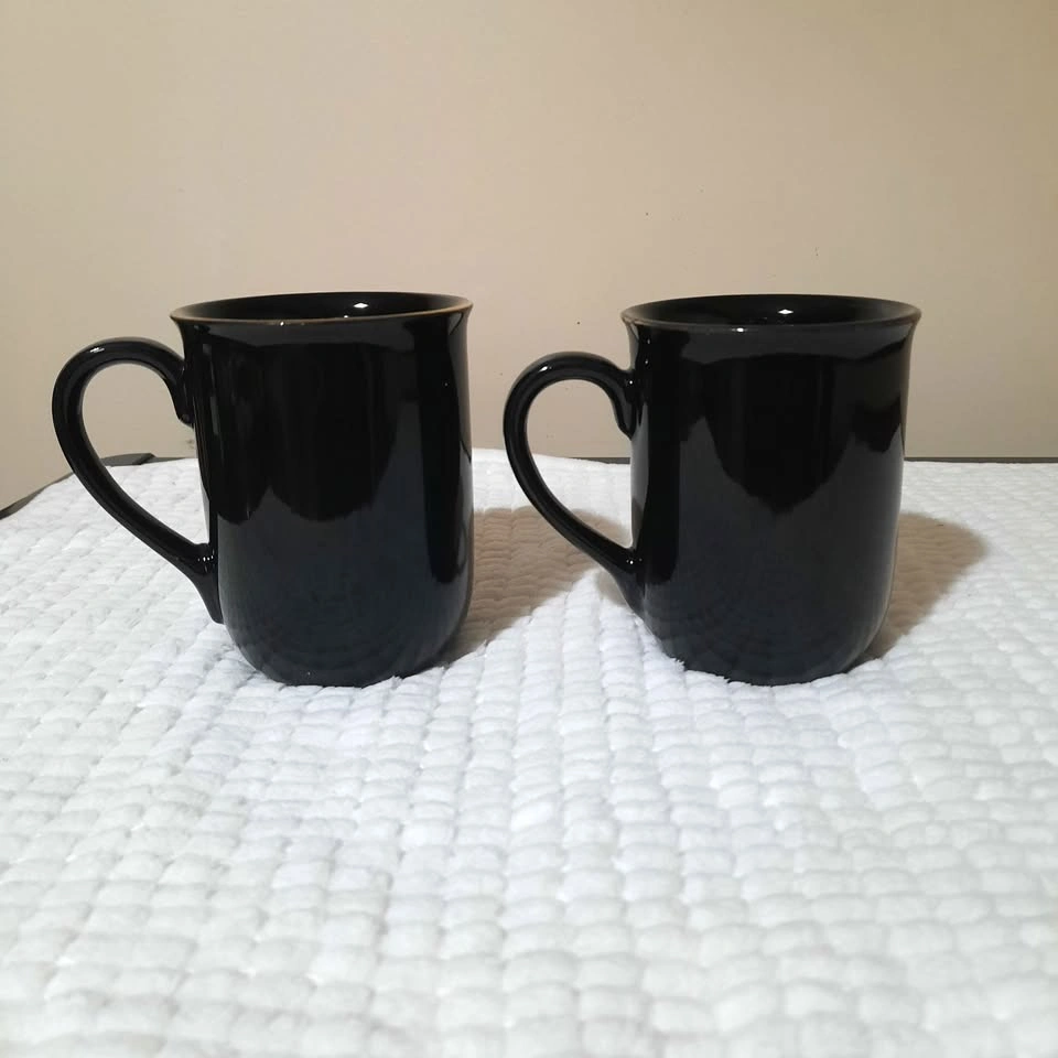 Otagiri - Vintage Iris Mug/Cup Pair - Black and Gold Trim - photo 2