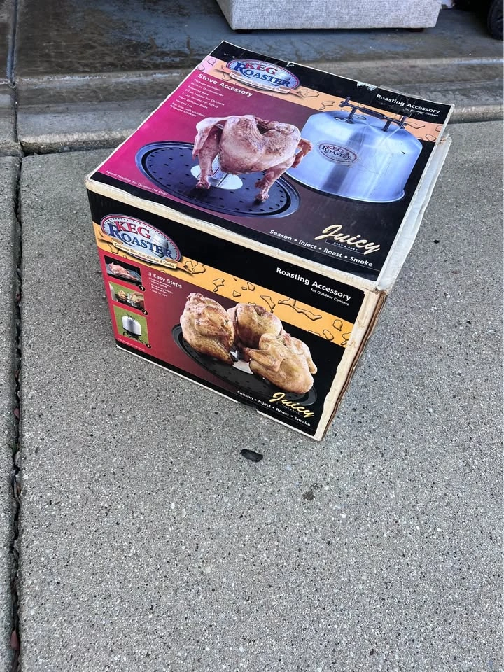 NEW IN BOX Keg Roaster – Beer Can Chicken & Turkey Accessory - photo 2