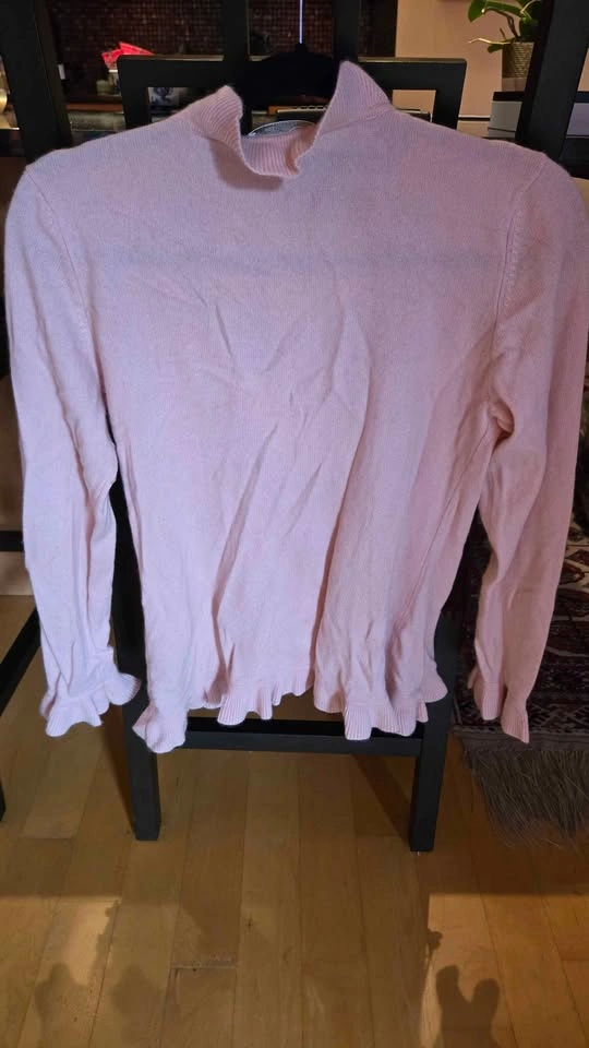 Pink Mongolian Cashmere Ruffle Sweater - photo 3