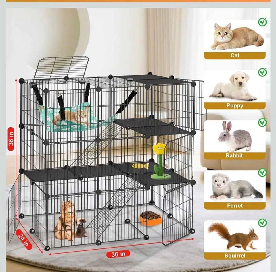 VISCOO 3-Tier DIY Cat Cage Enclosure 36"x 24"x 36" - photo 3
