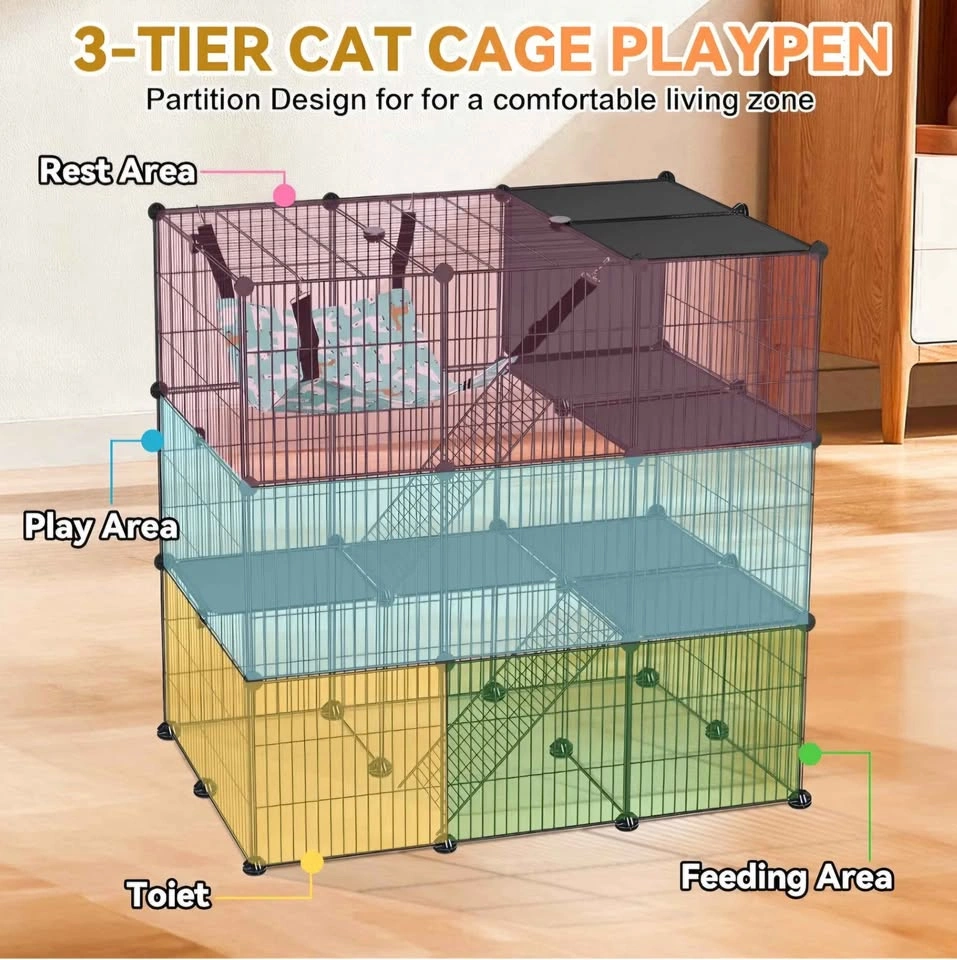 VISCOO 3-Tier DIY Cat Cage Enclosure 36"x 24"x 36" - photo 4
