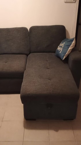 89-Inch Gray Sectional Sofa with Chaise - photo 2