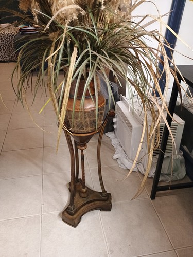 XL Tuscan Old World Decorative Floor Urn Vase Metal Stand