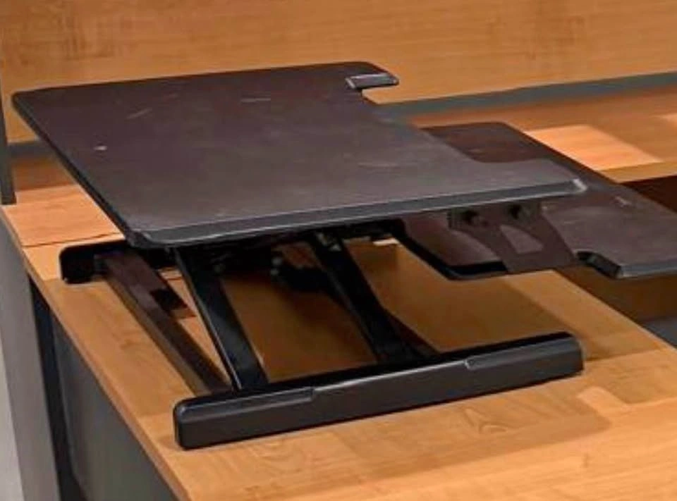 Victor Height Adjustable Compact Standing Desk with Keyboard Tra
