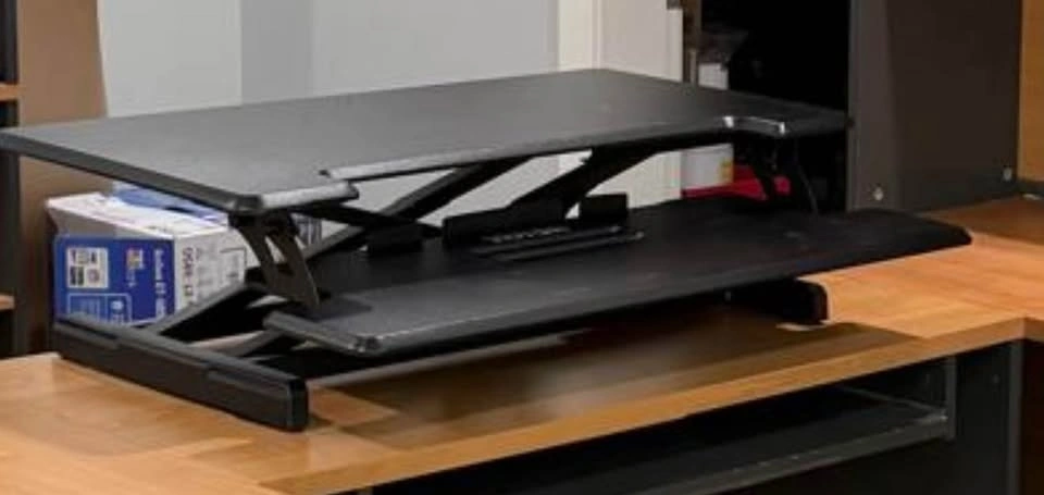 Victor Height Adjustable Compact Standing Desk with Keyboard Tra - photo 2