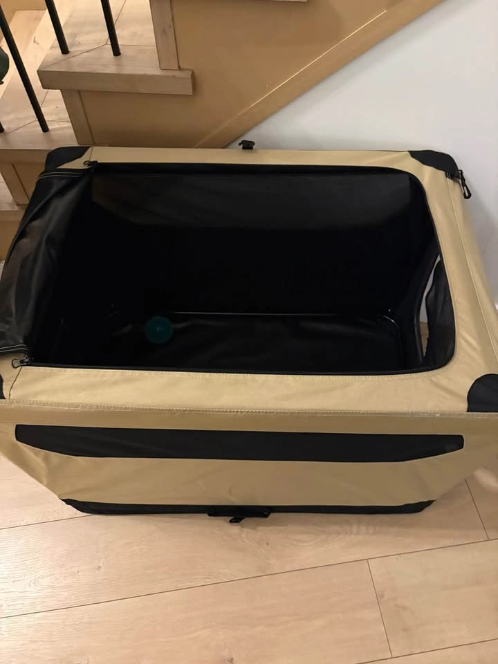 Amazon Basics Folding Soft-Sided Dog Crate – Tan – Like New - photo 5