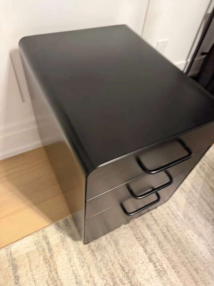 Poppin Stow 3-Drawer Rolling File Cabinet – Black, Locking - photo 2