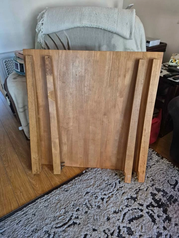 Ikea Dining Table with 6 benches and 2 High Back Chairs - photo 2