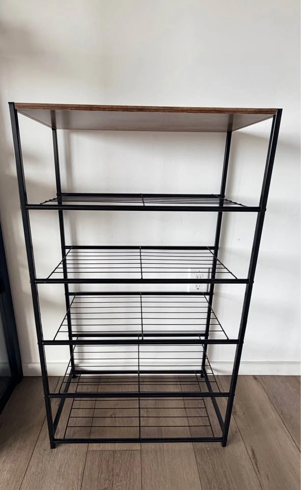 Black 6-Tier Storage Shelf / Coffee Station / Shoe Rack - photo 4