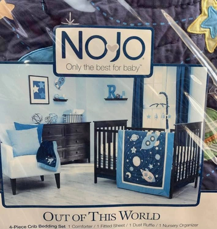 Nojo Crib Bedding Set - Rocket Ships & Stars - photo 2