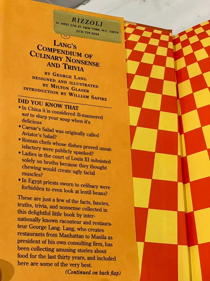 SIGNED Autographed Lang's Compendium of Culinary Nonsense - photo 2