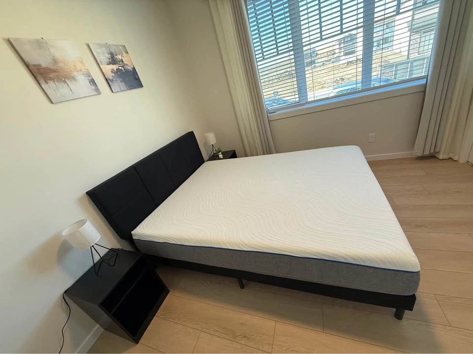 Queen Bed Frame with Headboard and Memory Foam Mattress - photo 2