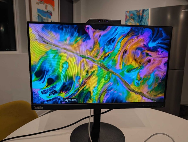 Lenovo IPS Monitor with Webcam Speakers Mic - photo 2
