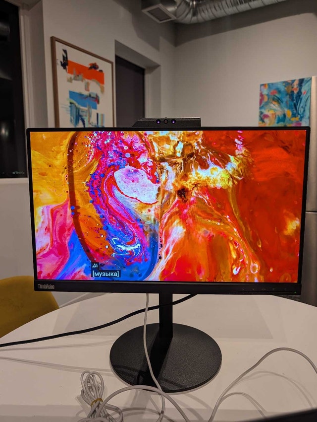 Lenovo IPS Monitor with Webcam Speakers Mic - photo 3