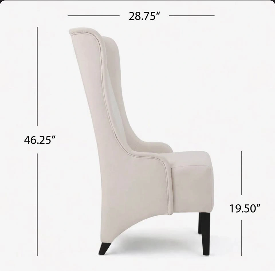Cream High-Back Wingback Accent Chair (2 available) - photo 2