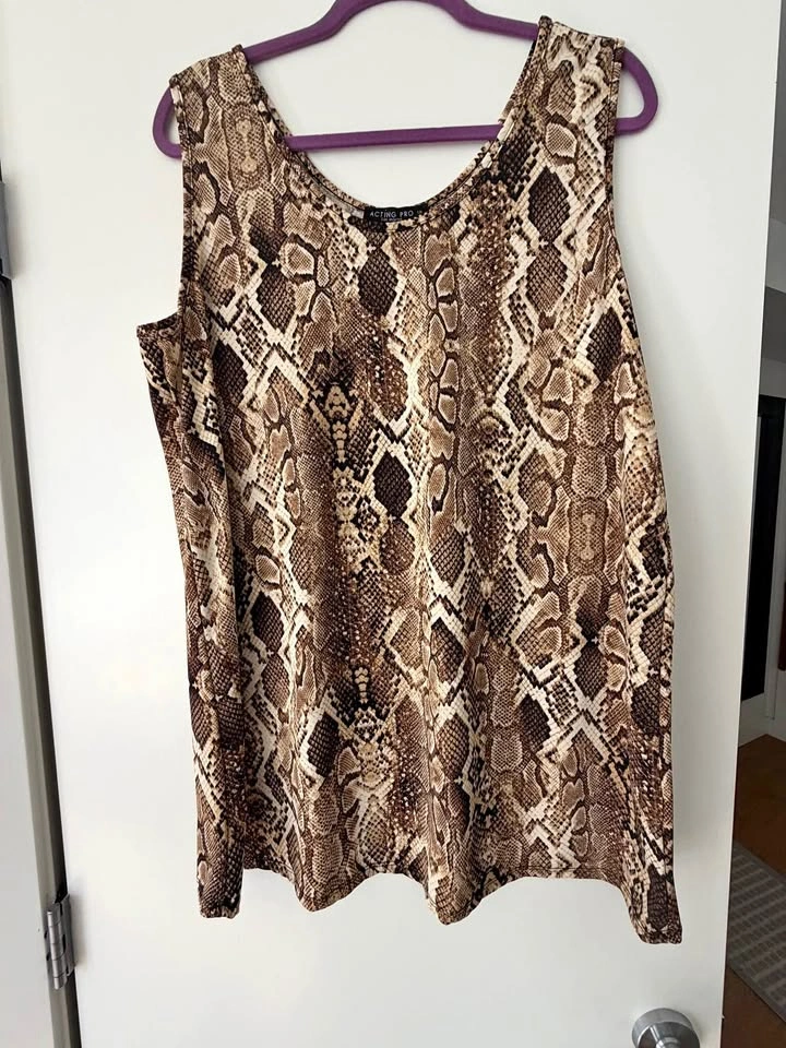 Acting Pro 1X Snakeskin Print Tank Top