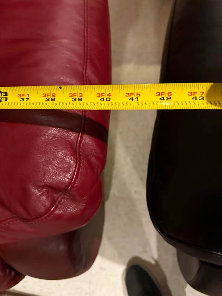Red Faux-Leather Overstuffed Manual Recliner - Excellent Conditi - photo 5