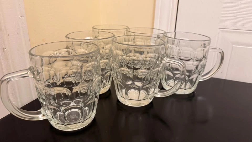 Set of 6 Heavy Clear Glass Mugs - photo 2