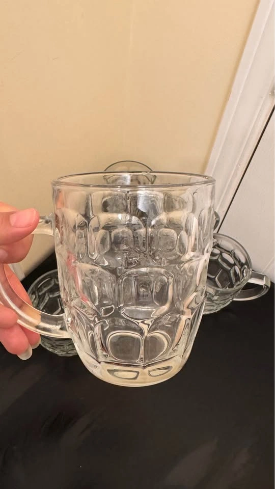 Set of 6 Heavy Clear Glass Mugs - photo 5