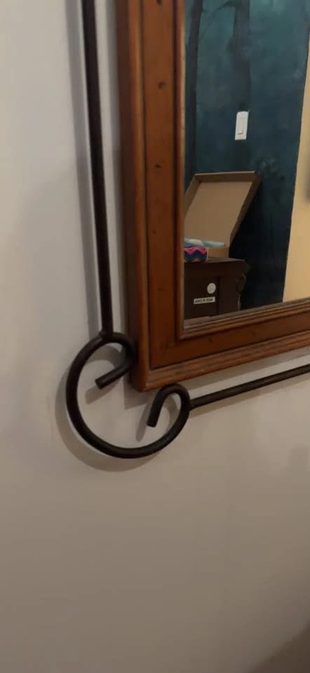 Wood Frame Mirror with Decorative Metal - photo 2